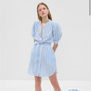 Gap Puff Sleeve Linen Shirtdress
